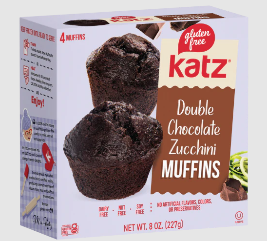 Double choc. zucchini muffins 6/8oz Katz