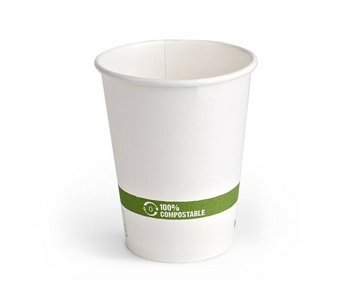 Cup Hot 10oz white paper Comp-Bio- 20/50ct