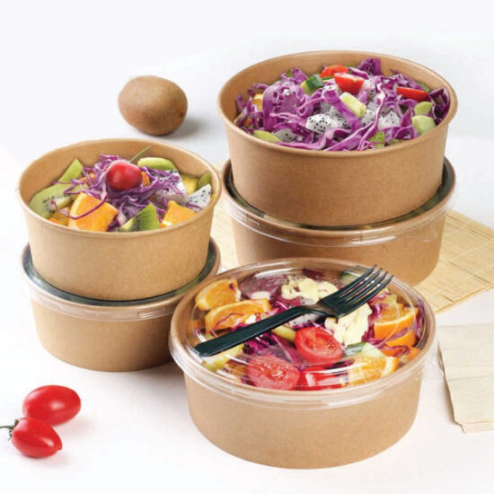 New Gen. Bamboo Fiber Salad Bowl with Lids 750ML 12/50