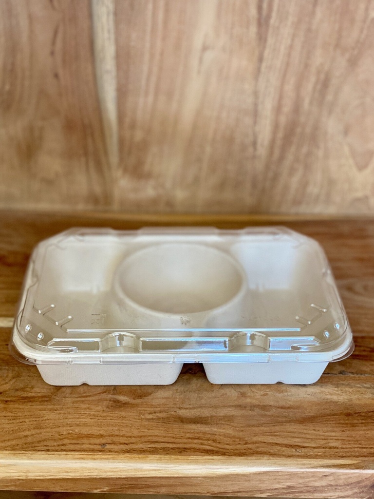 New Gen. Food Tray with LID 3 comp 950ml 6/50