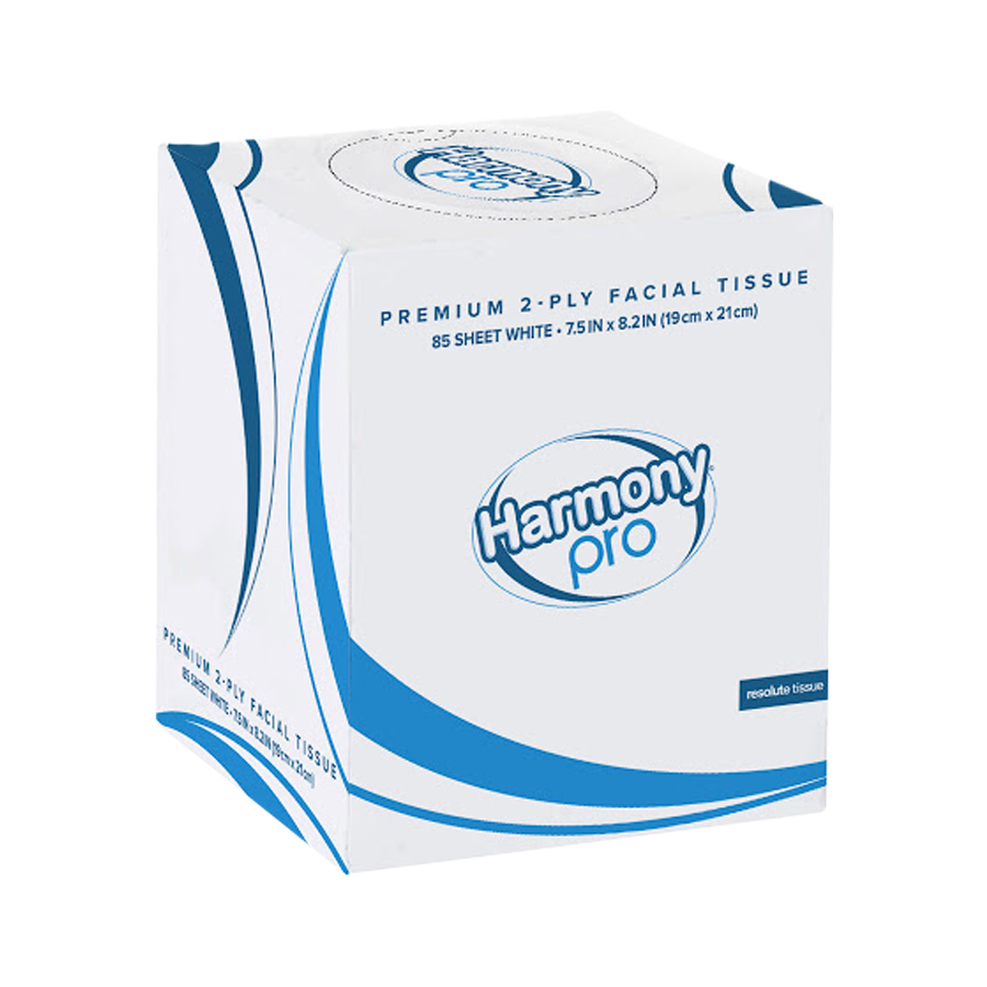 Harmony® Pro premium facial CUBE tissue. White, 2-ply, 36/85ct