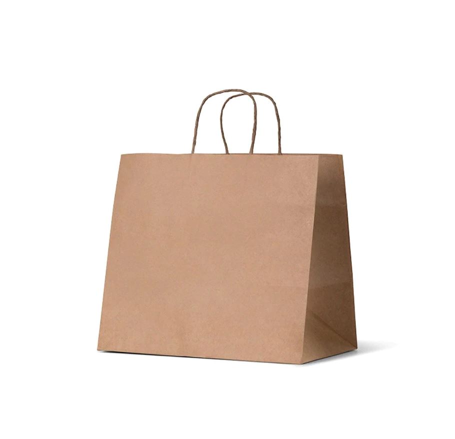 Takeout Food bag Kraft L size 28*15*28 8/25ct