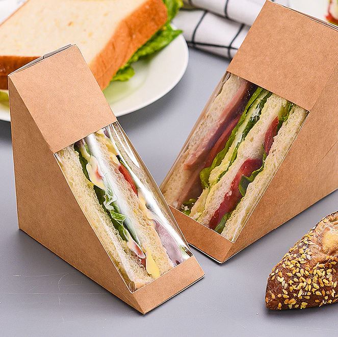 Kraft paper sandwich box 75mm 500ct