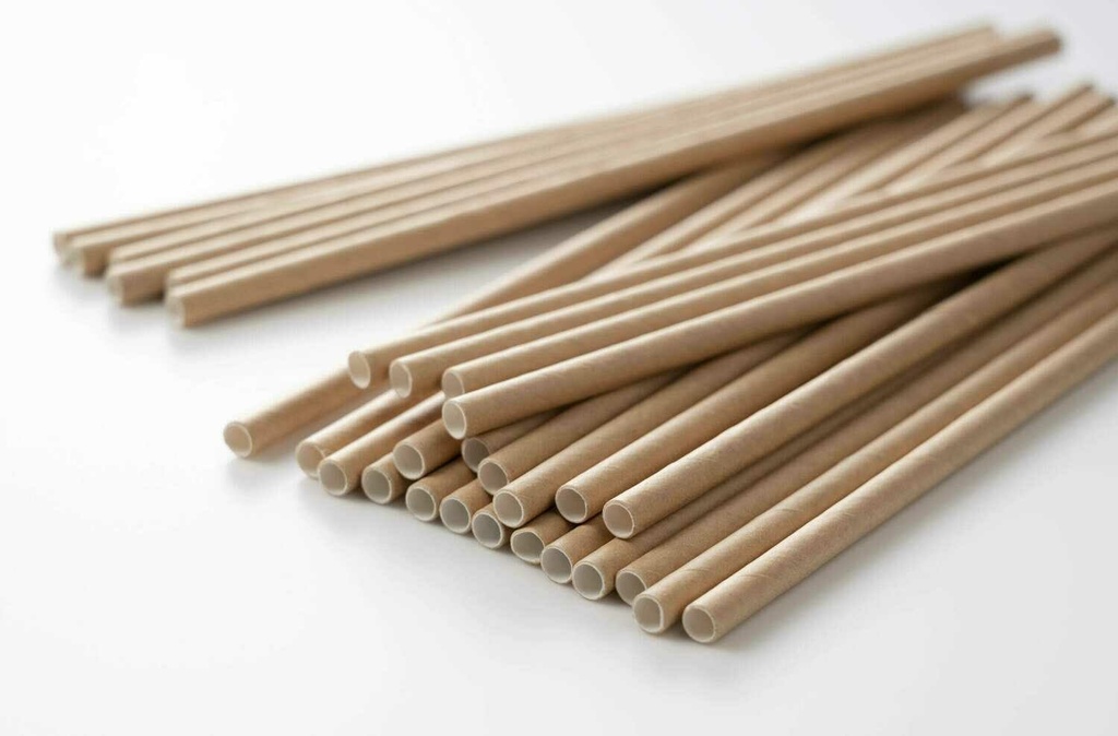 Straw Paper KRAFT 100% comp. 10'' Unwrapped 60/100ct