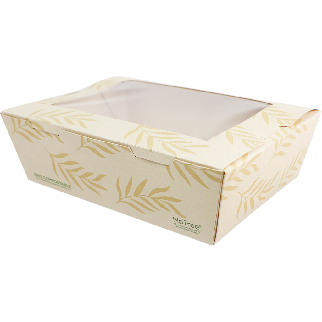 NoTree Paper No.3 Take-Out Container with
PLA Window  4/50ct