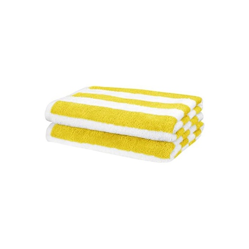 35x66 POOL TOWEL WHITE/YELLOW JASPER VERTICLE STRIPE 17#/DZ 6PCK/4EA