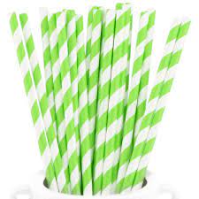 Straw paper stripe light green 197*6mm unwrapped. 40/250ea