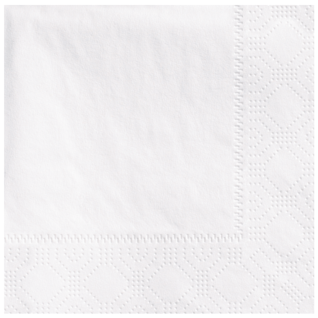 Beverage Napkins folded 9.5'' x 9.5'' in Regal Embossed 4/250ct White