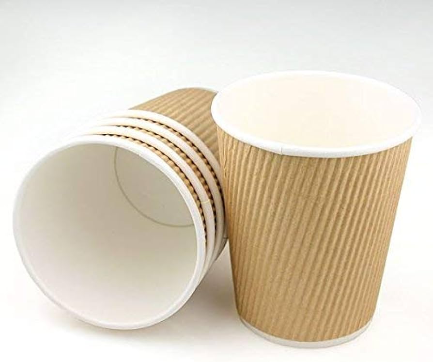 PLA Ripple hot paper cup kraft 12oz 20/25ct