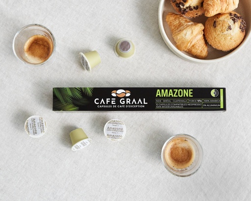 [Amazone] 100% biodegradable coffee capsule Amazone Lungo 8/10ct