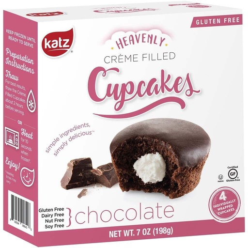 [09-406] Creme filled cupcakes chocolate Katz 6/4 7oz