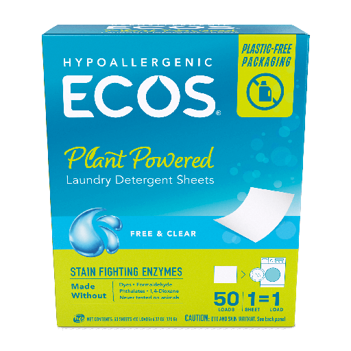 [9537/10] ECOS Next Liquidless Laundry detergent Free & clear 50CT