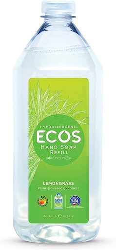 [9674/06] ECOS Hand soap Refill, lemongrass 6/32oz