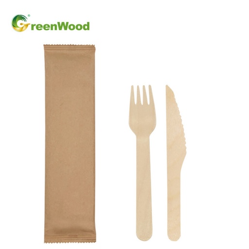 [GW-2453D] Wooden Cutlery 3 in 1 - Knife & Fork 250/cs