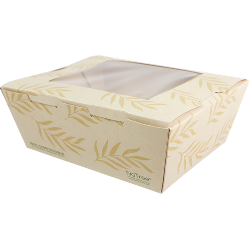 [TO-NT-8W] NoTree Paper No.8 Take-Out Container with 
PLA Window  4/50ct