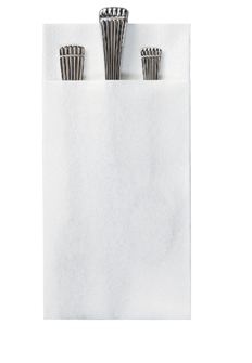 [066033] Dinner napkins 8.5''x 4.25'' Linen-Like Quickset white 4/75ct